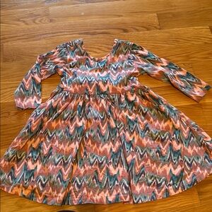 Colorful Zigzag Patterned Kids Dress